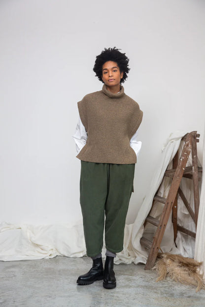 Kanon Recycled Wool Knitted Vest - Taupe Marl