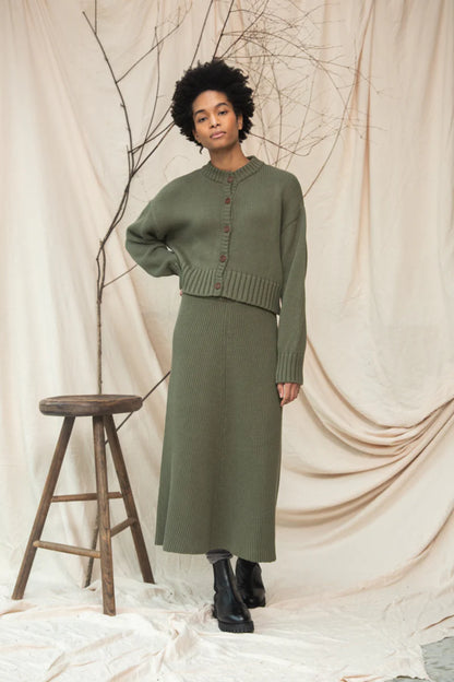 Sugi Organic Cotton Cardigan - Soft Khaki