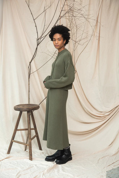 Sugi Organic Cotton Cardigan - Soft Khaki