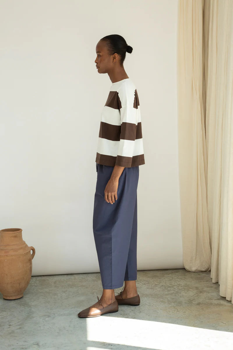 Cedar Organic Cotton Poplin Trouser in Midnight