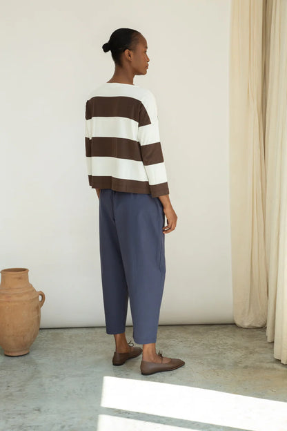 Cedar Organic Cotton Poplin Trouser in Midnight