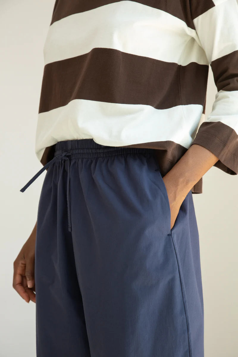 Cedar Organic Cotton Poplin Trouser in Midnight