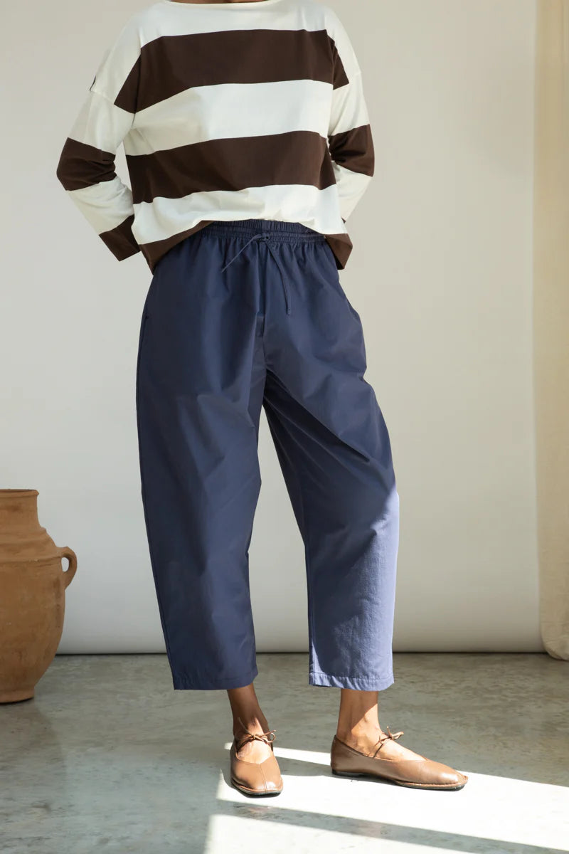 Cedar Organic Cotton Poplin Trouser in Midnight