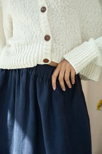 Lyla-May Linen Skirt in Midnight