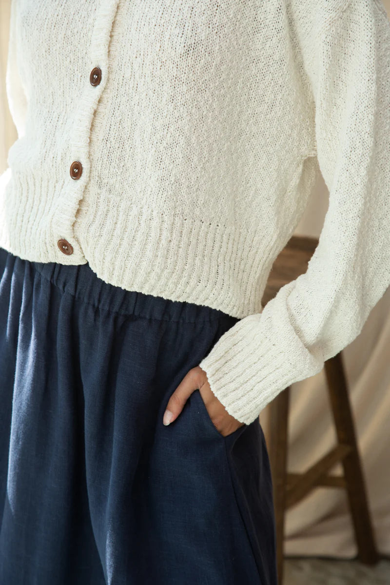 Lyla-May Linen Skirt in Midnight