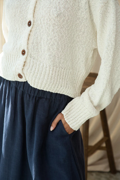 Lyla-May Linen Skirt in Midnight