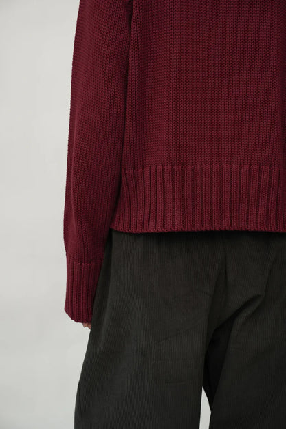 Sian Organic Cotton Cardigan - Bordeaux