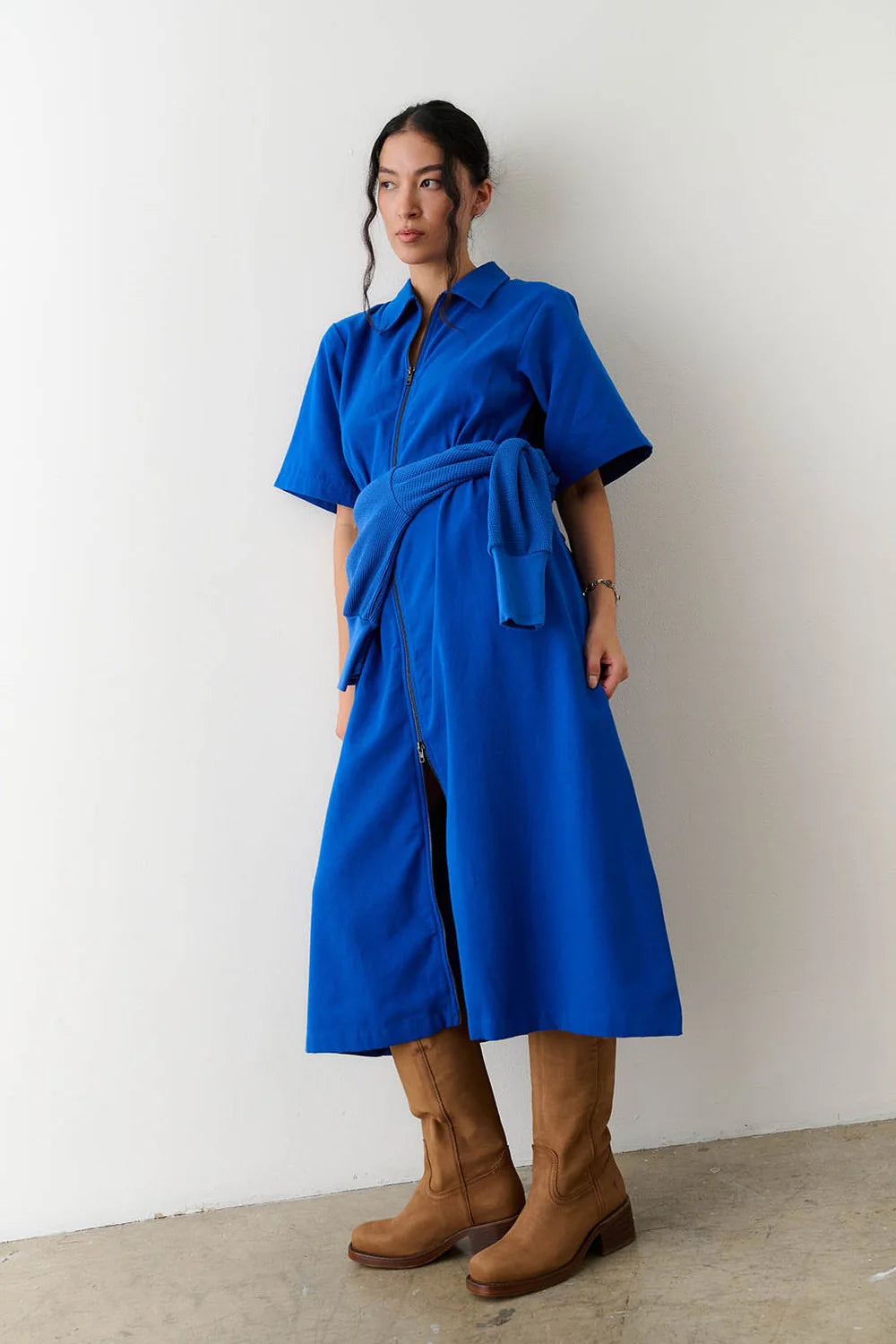 Long Utility Dress - Cobalt