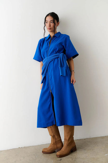Long Utility Dress - Cobalt