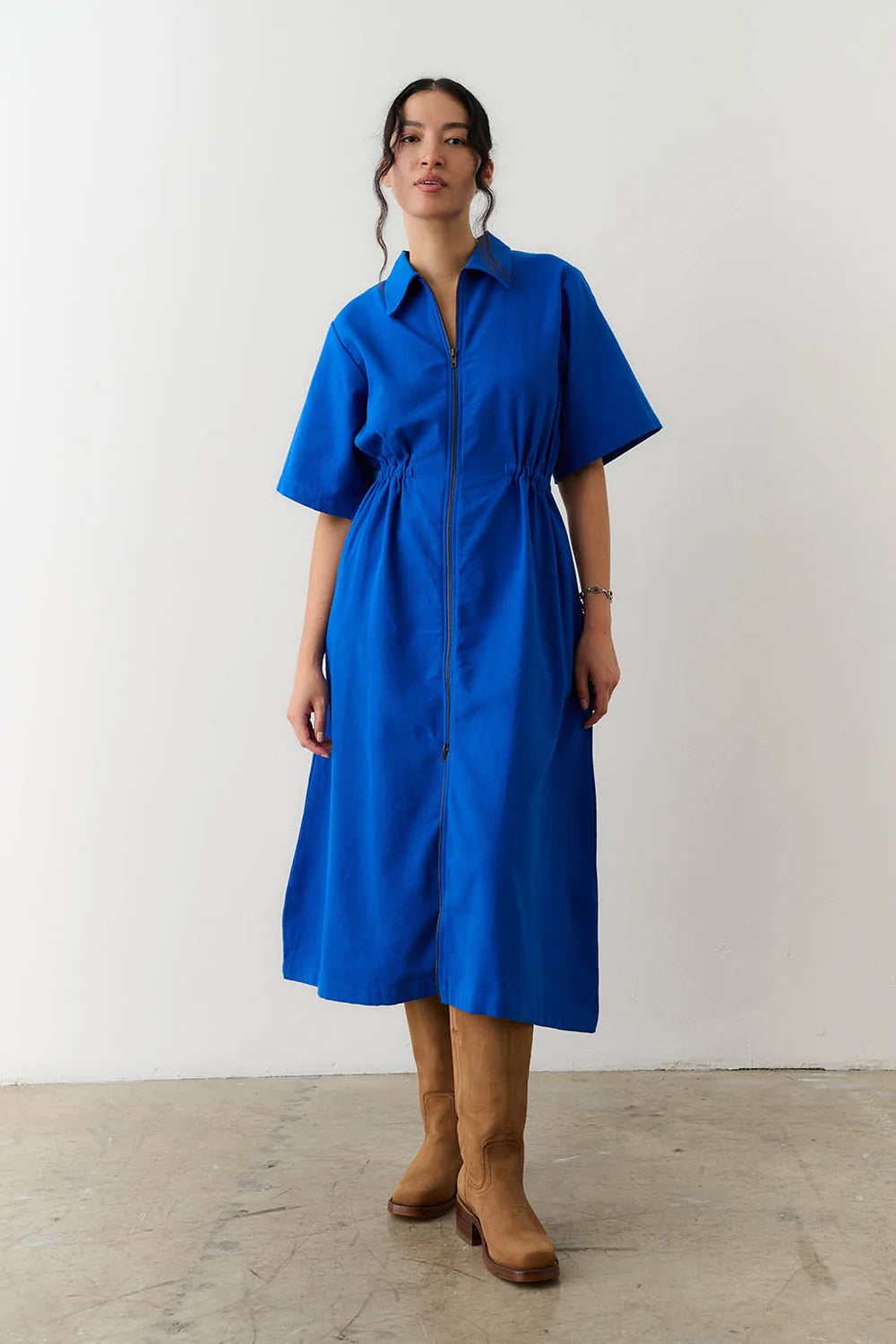 Long Utility Dress - Cobalt