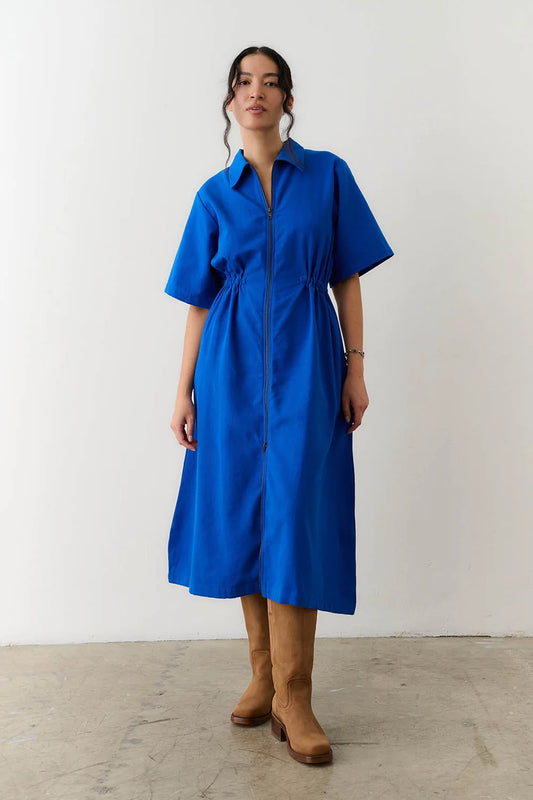 Long Utility Dress - Cobalt