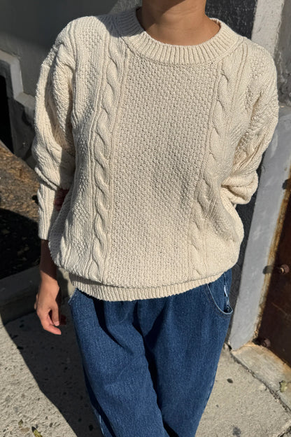 PRE-ORDER Cotton Fisherman Sweater - Naturel