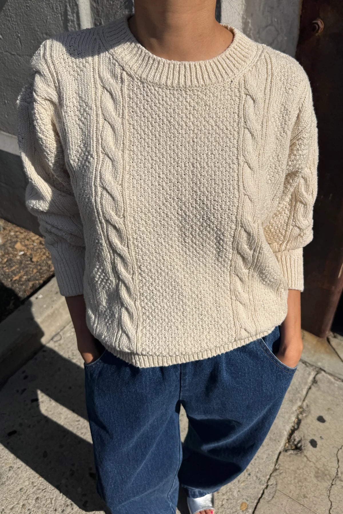 PRE-ORDER Cotton Fisherman Sweater - Naturel