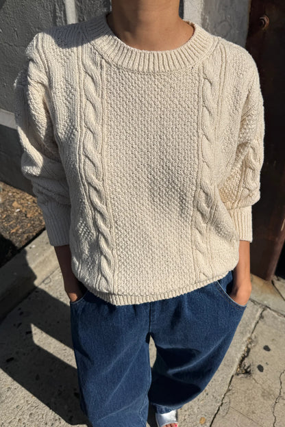PRE-ORDER Cotton Fisherman Sweater - Naturel