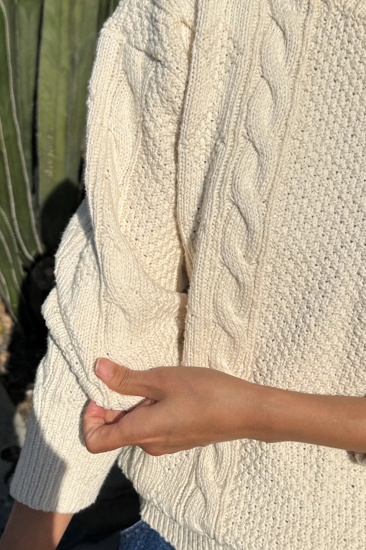 PRE-ORDER Cotton Fisherman Sweater - Naturel