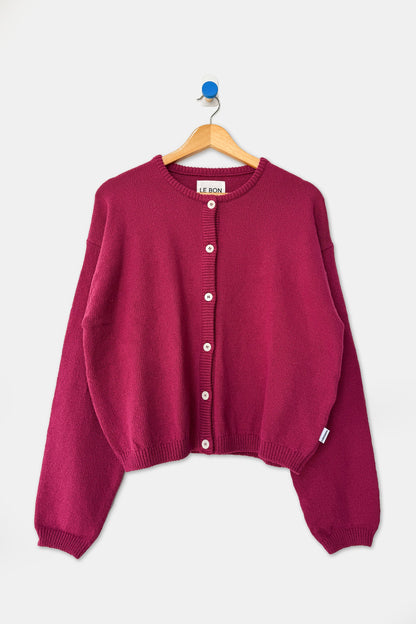 PREORDER Cotton Leila Cardigan - Prune