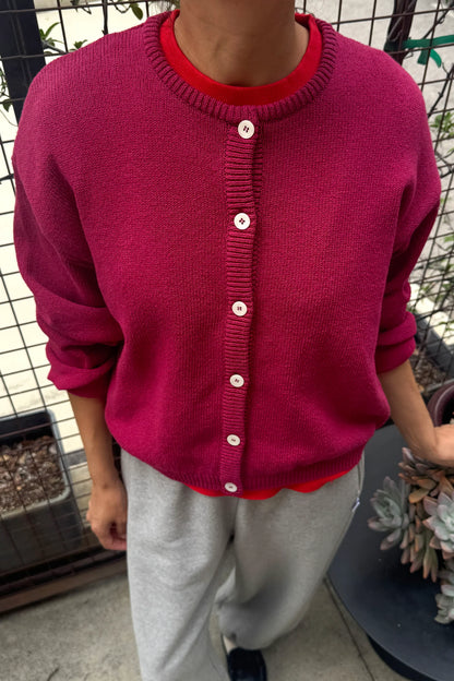 PREORDER Cotton Leila Cardigan - Prune