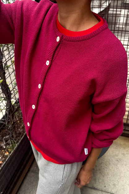 PREORDER Cotton Leila Cardigan - Prune