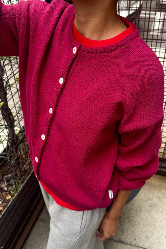 PREORDER Cotton Leila Cardigan - Prune