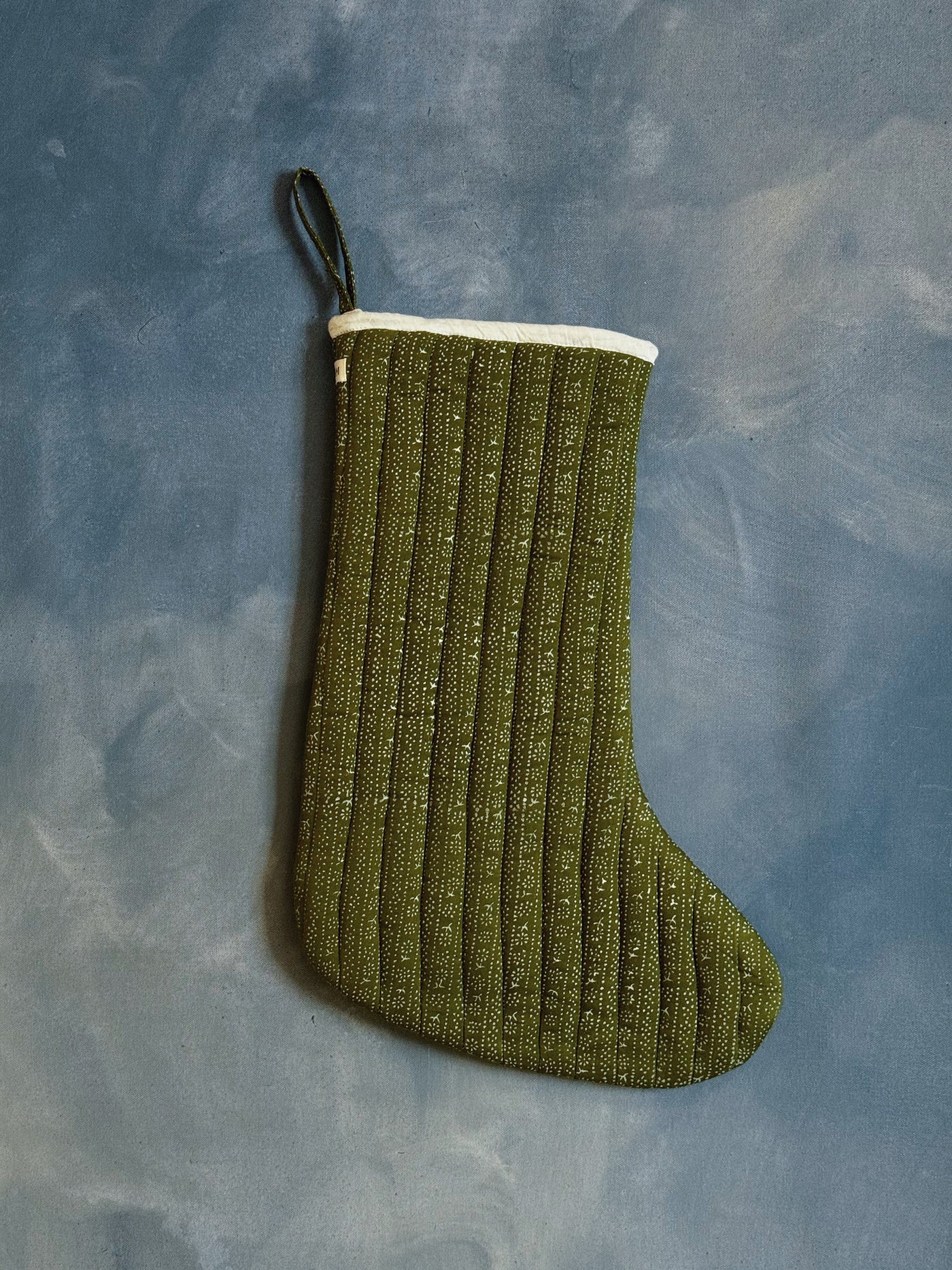 Patchwork Stocking - Calico Stripe Moss