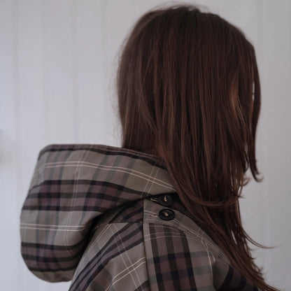 Waxed Cotton Batwing Jacket - Tartan