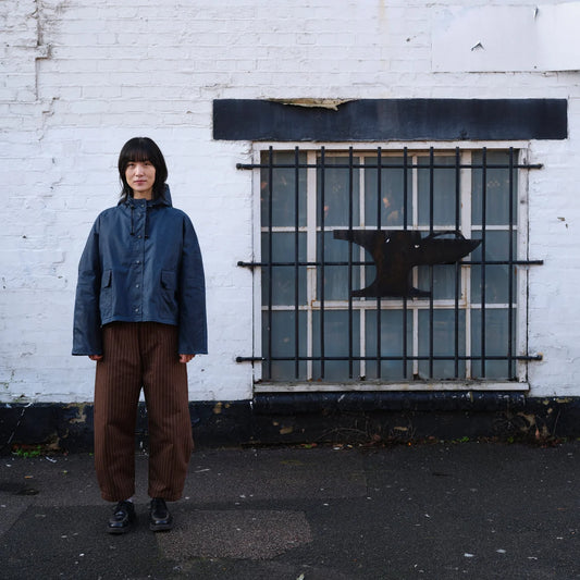 Waxed Cotton Pop Jacket - Vintage Navy