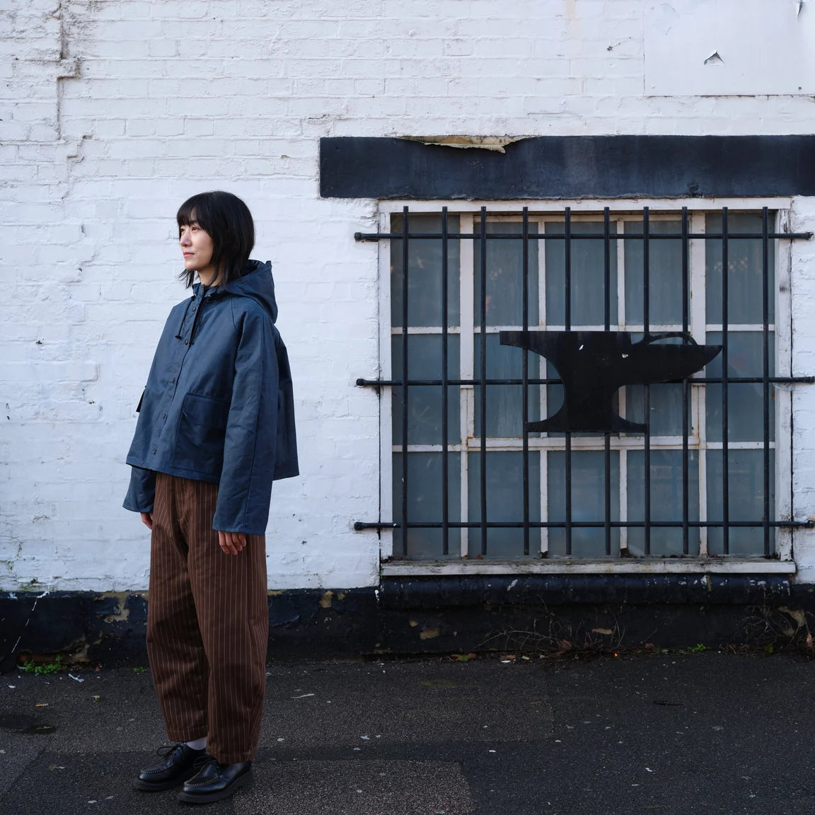 Waxed Cotton Pop Jacket - Vintage Navy