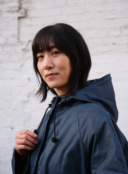 Waxed Cotton Pop Jacket - Vintage Navy