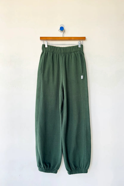 French Terry Balloon Pants - Cedar Green
