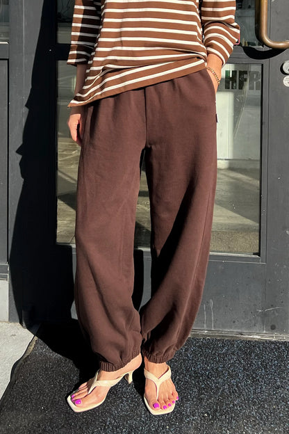 French Terry Balloon Pants - Cocoa Bean