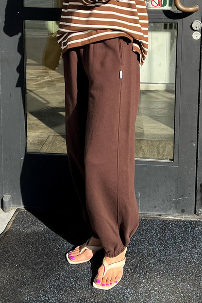 French Terry Balloon Pants - Cocoa Bean