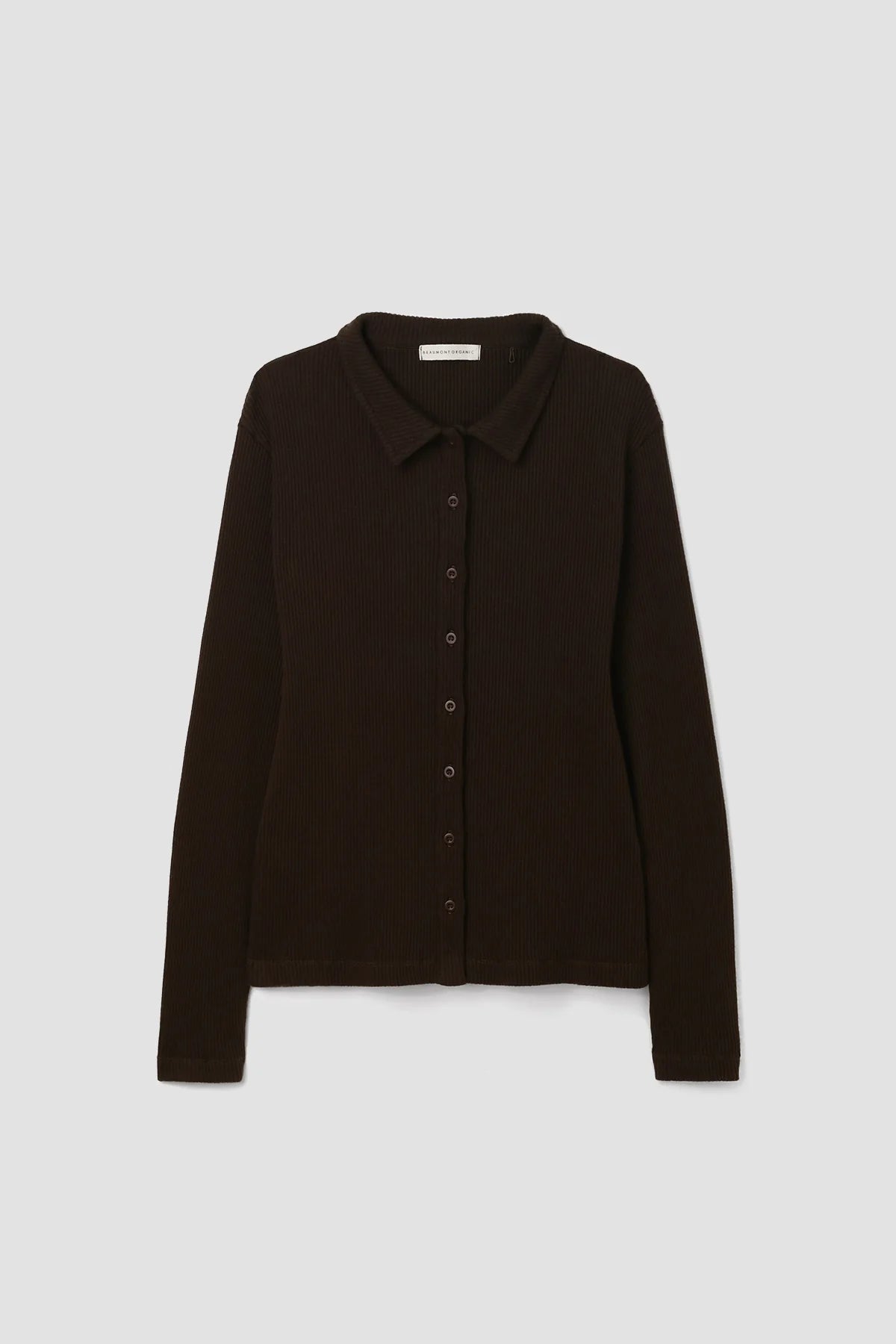 Victoria-Rae Organic Cotton Rib Shirt - Cacao