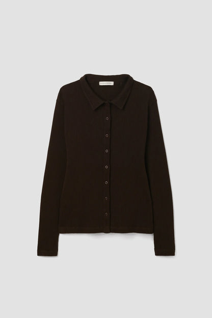Victoria-Rae Organic Cotton Rib Shirt - Cacao