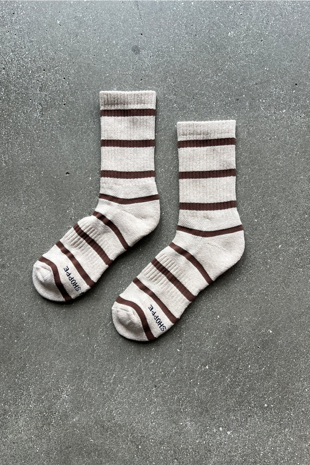 Striped Boyfriend Socks - Flax