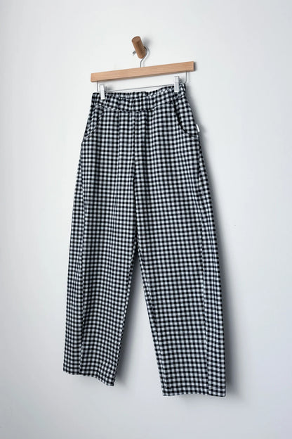 Gingham Arc Pants - Navy Gingham