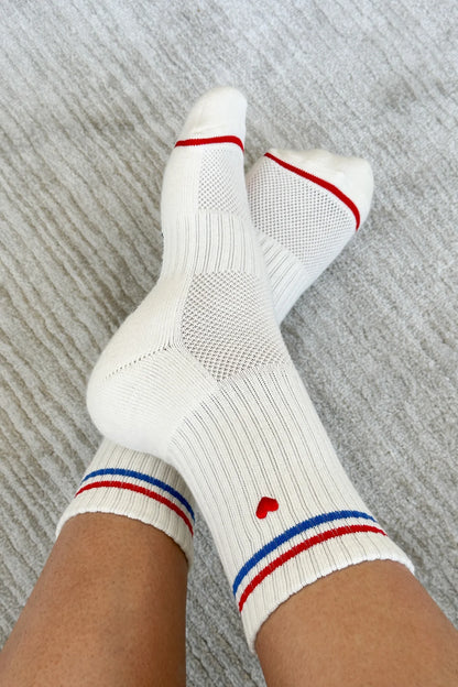 Embroidered Boyfriend Socks - Multiple Colors