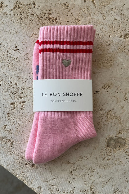 Embroidered Boyfriend Socks - Multiple Colors