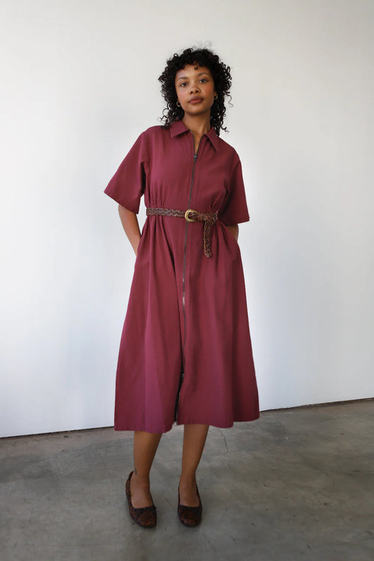 Long Utility Dress - Bordeaux