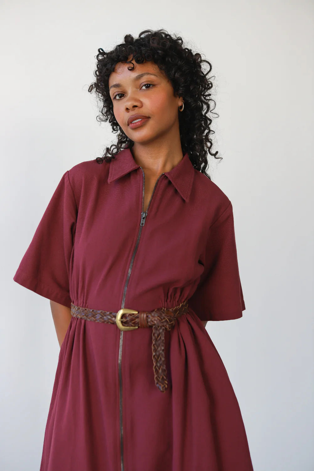 Long Utility Dress - Bordeaux