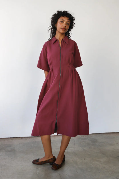 Long Utility Dress - Bordeaux