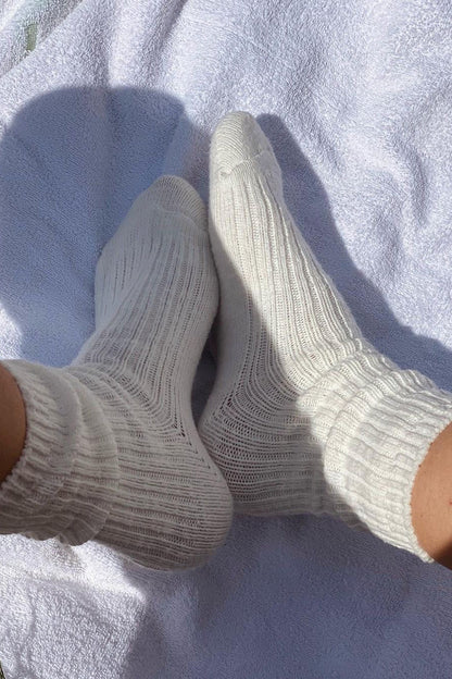 The Cottage Socks - White Linen