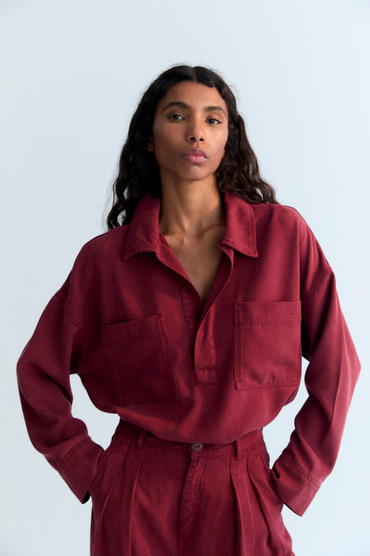 TNS Tencel Shirt - Plum Fantasy
