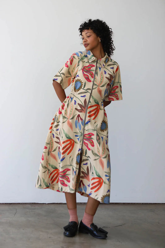 Long Utility Dress - Laura Burke Print