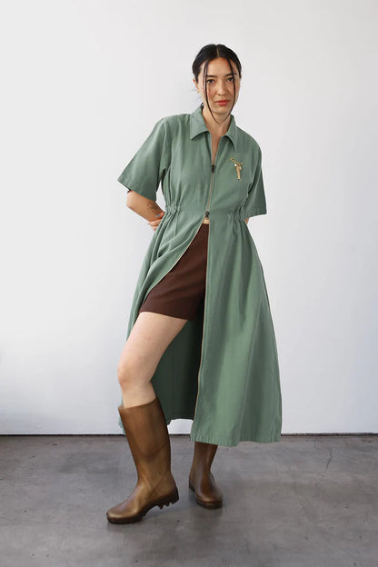 Long Utility Dress - Sea Glass