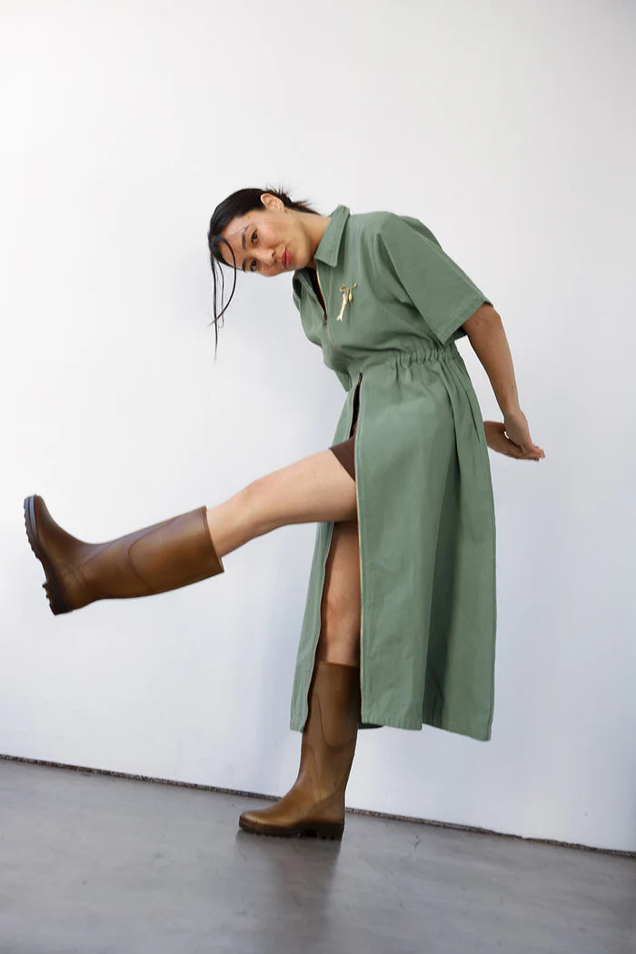 Long Utility Dress - Sea Glass