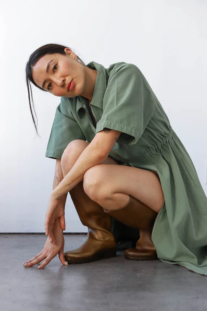 Long Utility Dress - Sea Glass