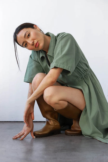 Long Utility Dress - Sea Glass