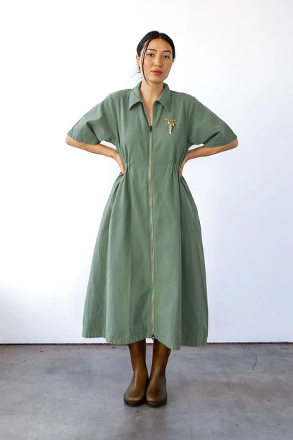 Long Utility Dress - Sea Glass