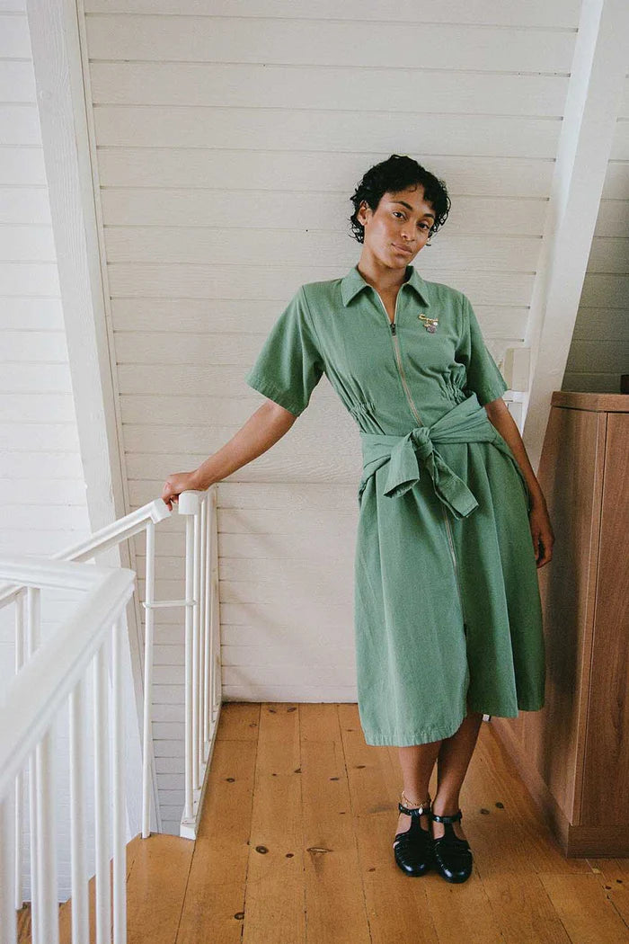 Long Utility Dress - Sea Glass