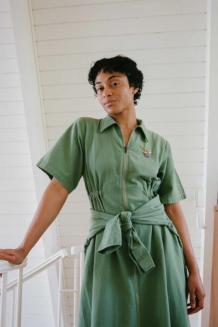 Long Utility Dress - Sea Glass